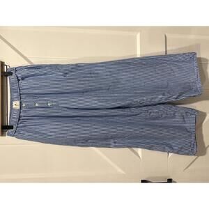 Anthropologie The Wren Boxer Pants in Blue and White Stripes, Size S